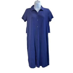 J. Jill Womens XS Purple Pima Cotton Blend Pockets Casual/Cottage CoreDress